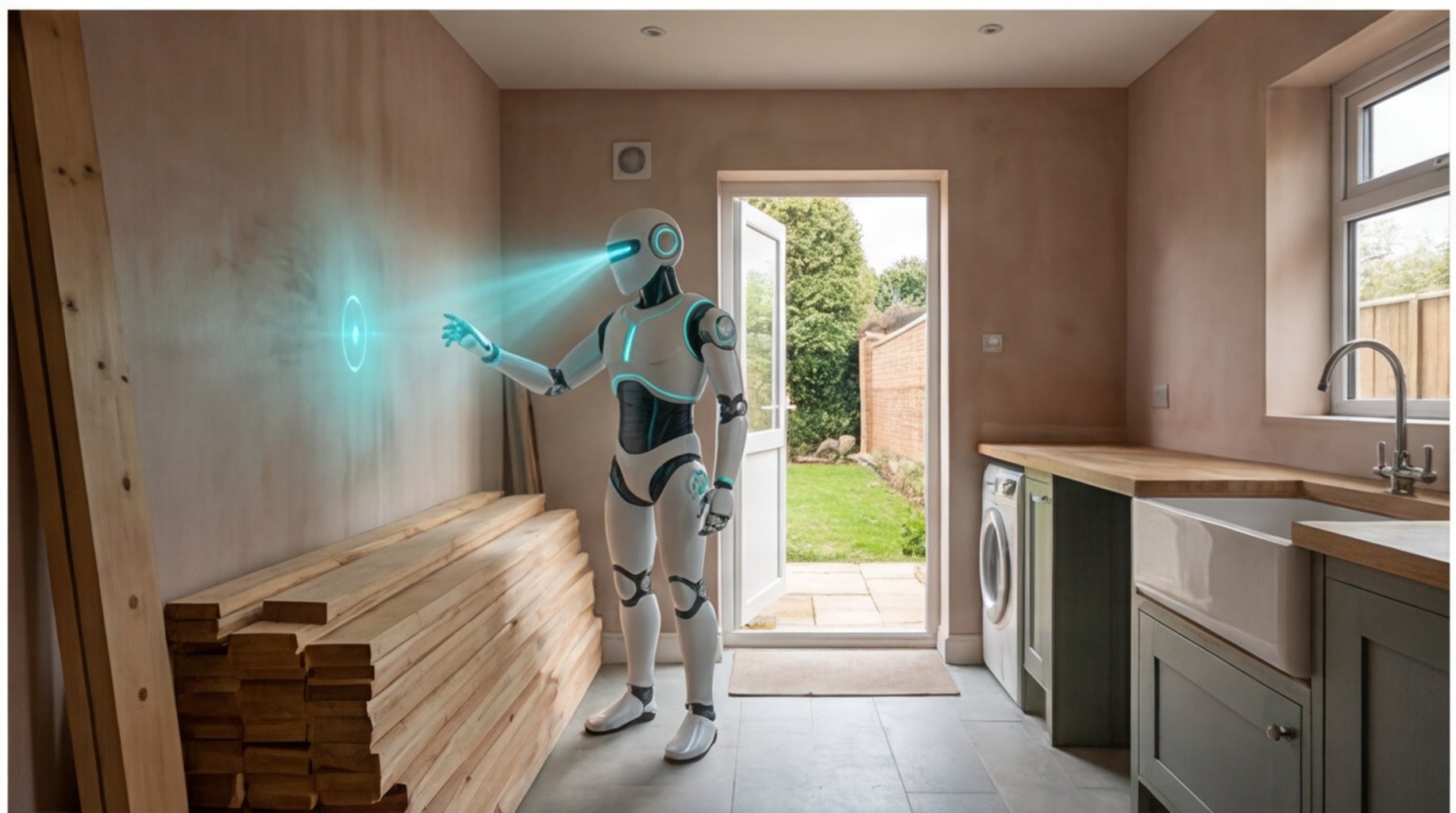 AI-powered renovation quote scan of a utility room floor plan