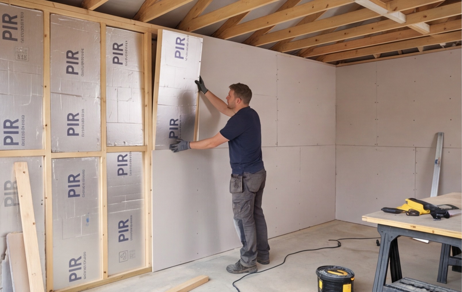 garage insulation pir plasterboard