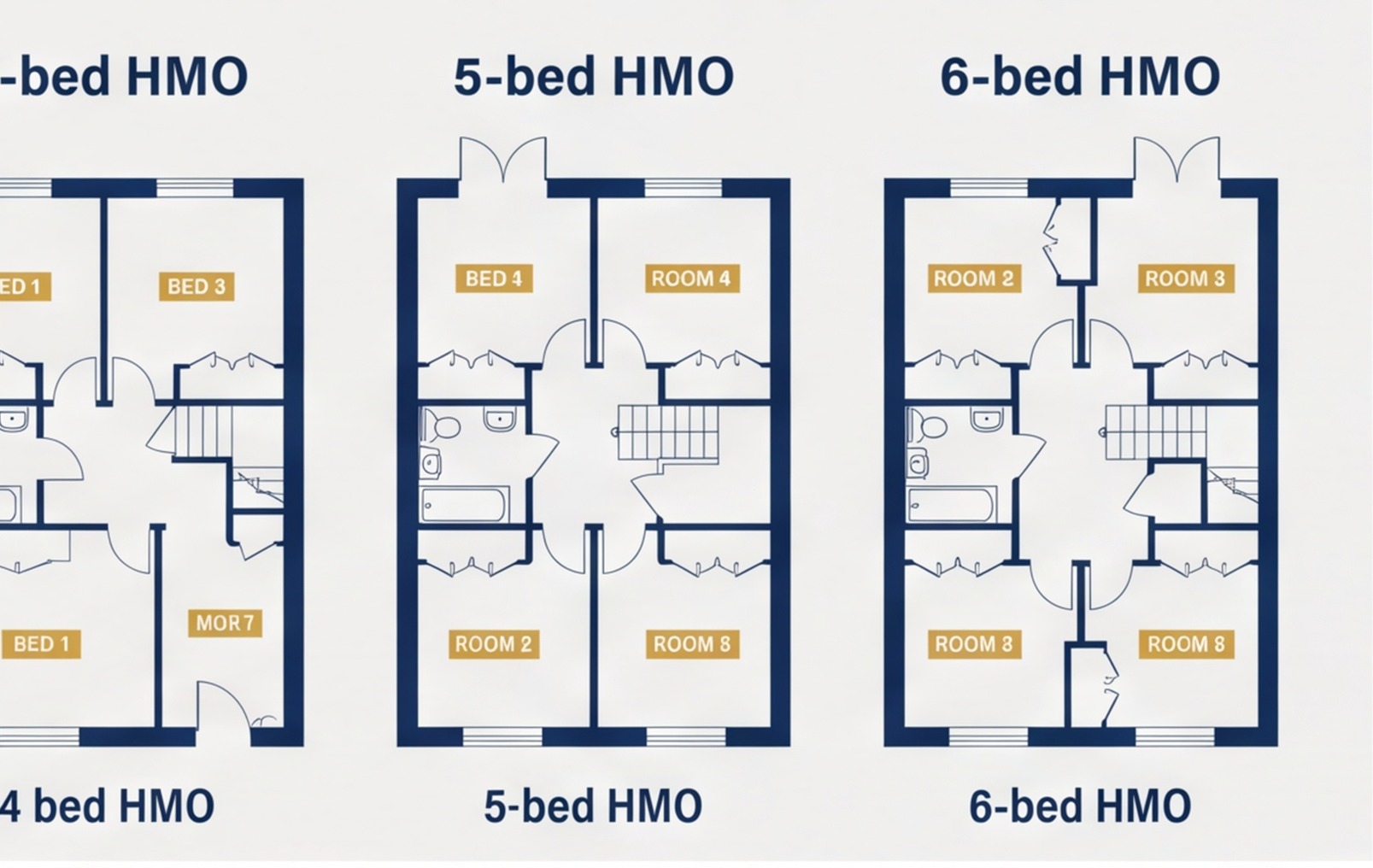 4 5 6 bed hmo floor plan comparison uk