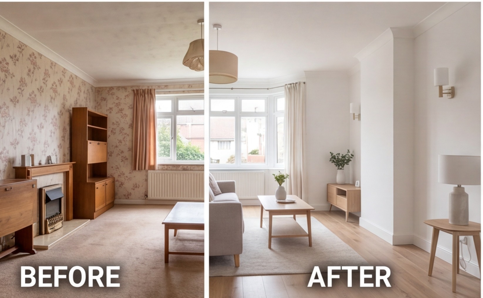 3 bed semi renovation before after