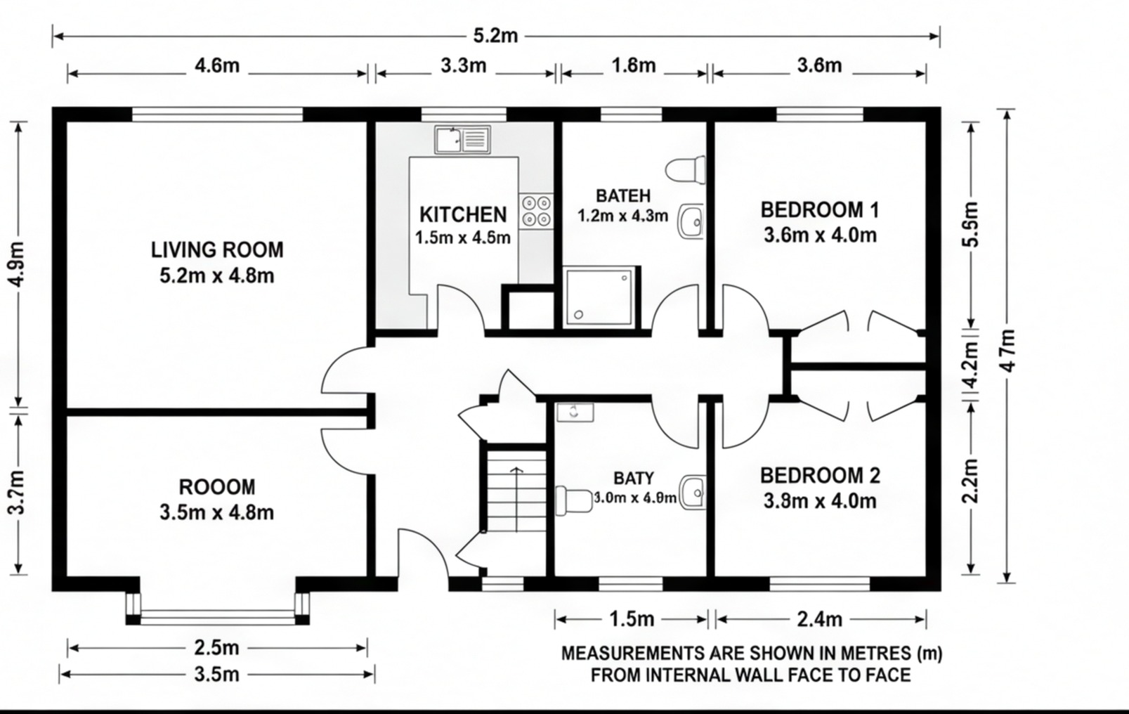floor plan dimensions annotated uk