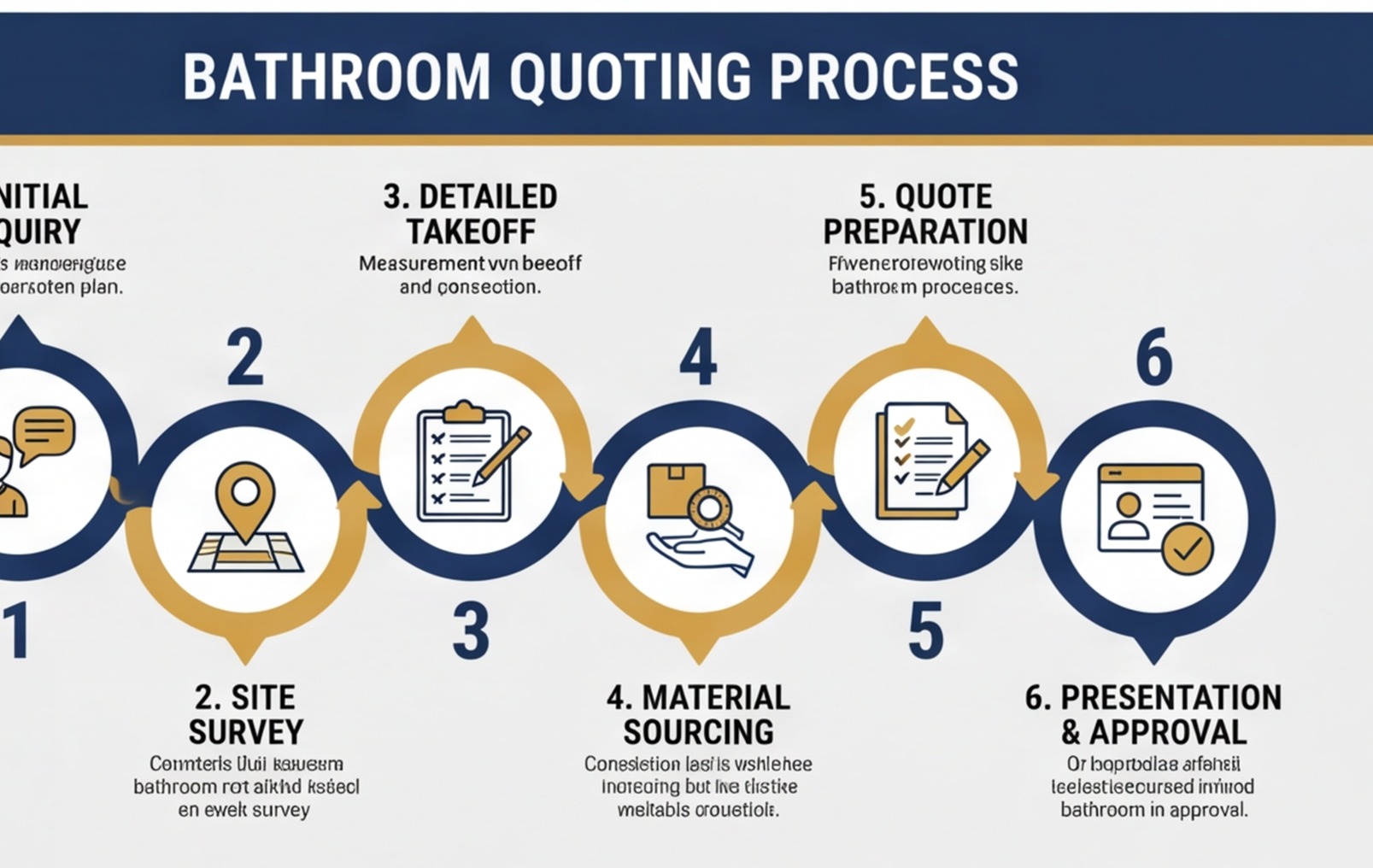 bathroom quoting process 6 steps infographic