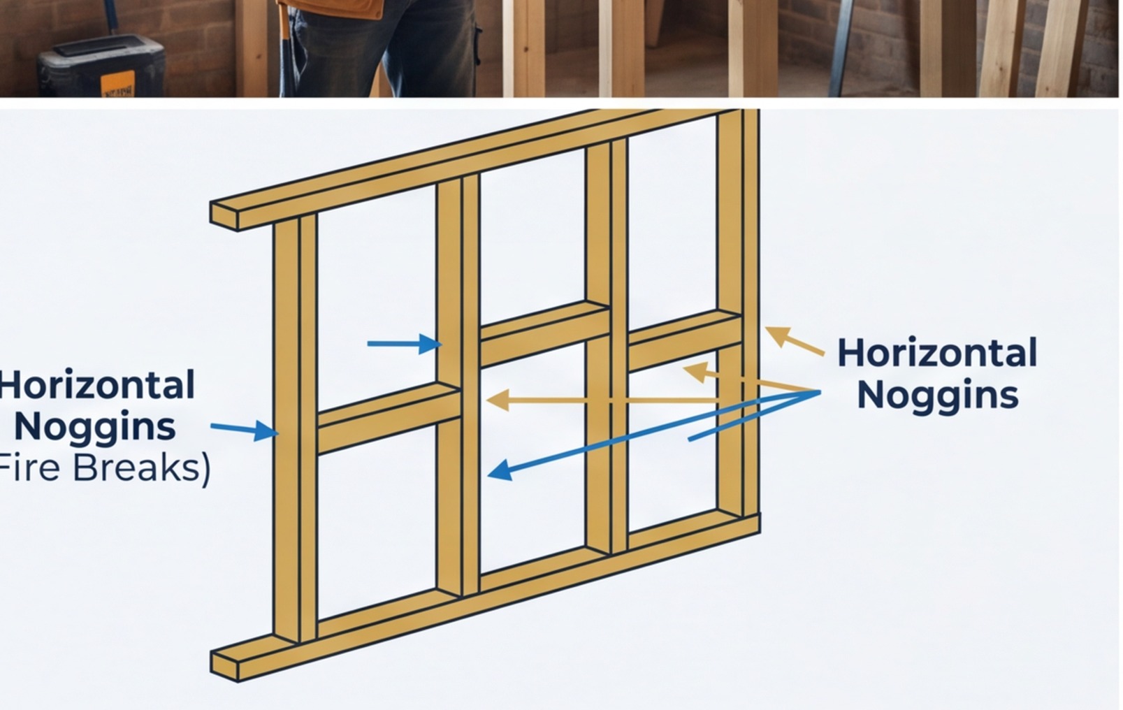 noggin placement stud wall diagram