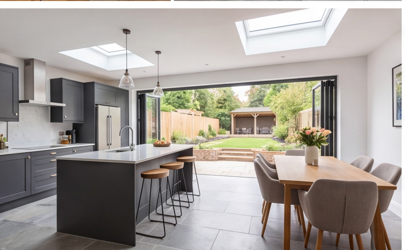 open plan kitchen diner extension uk
