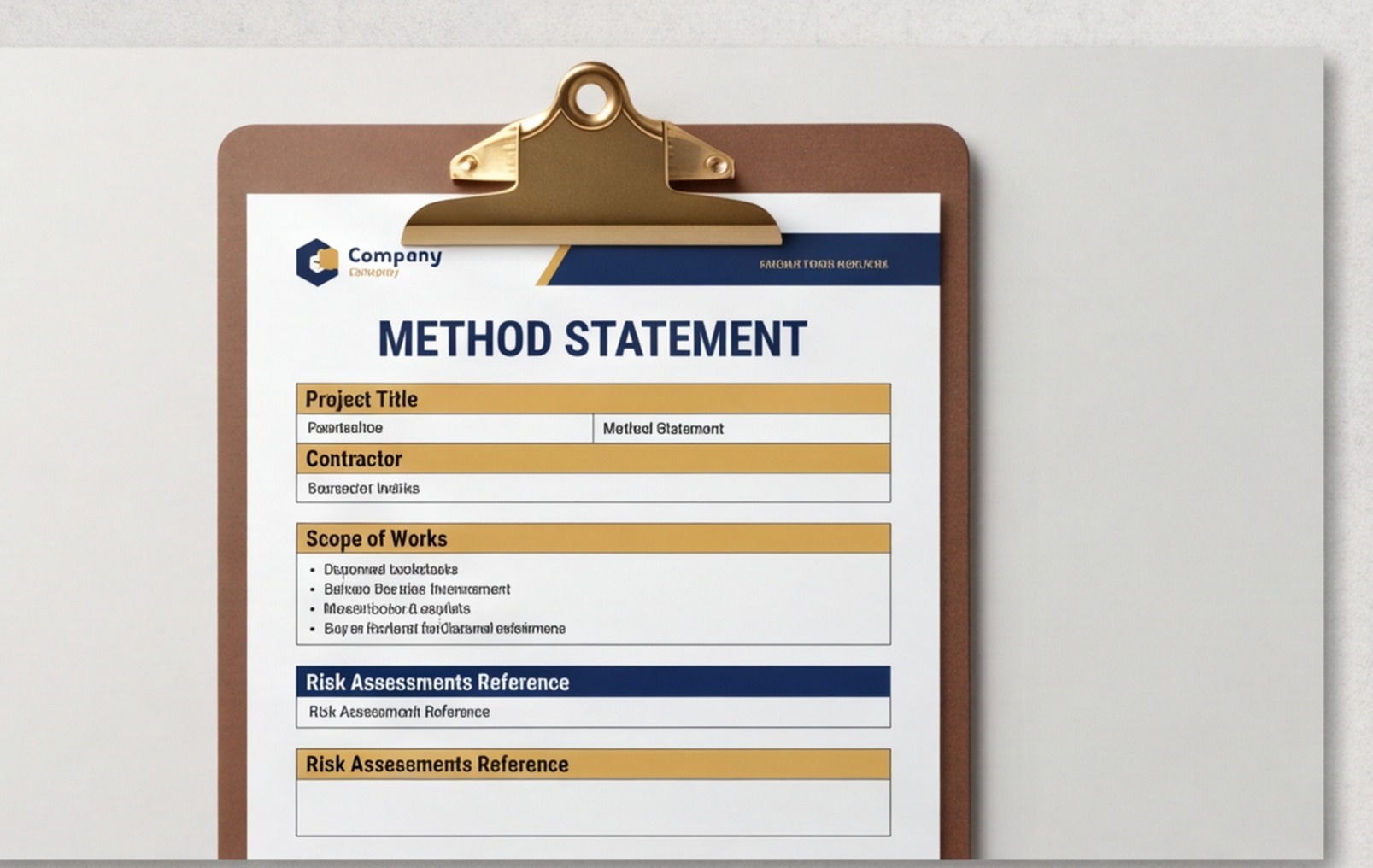 sample method statement clipboard uk