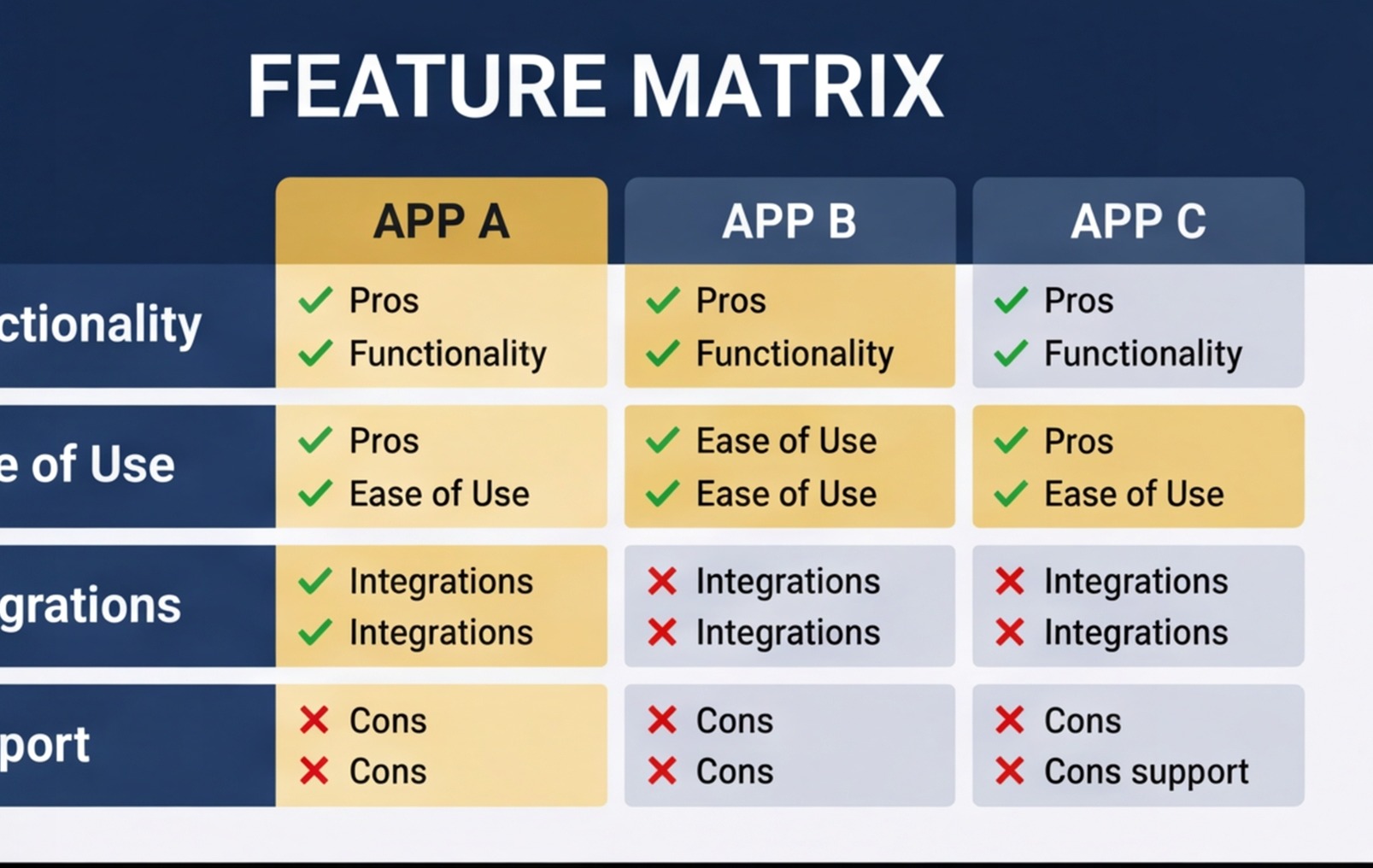 quoting app pros cons matrix