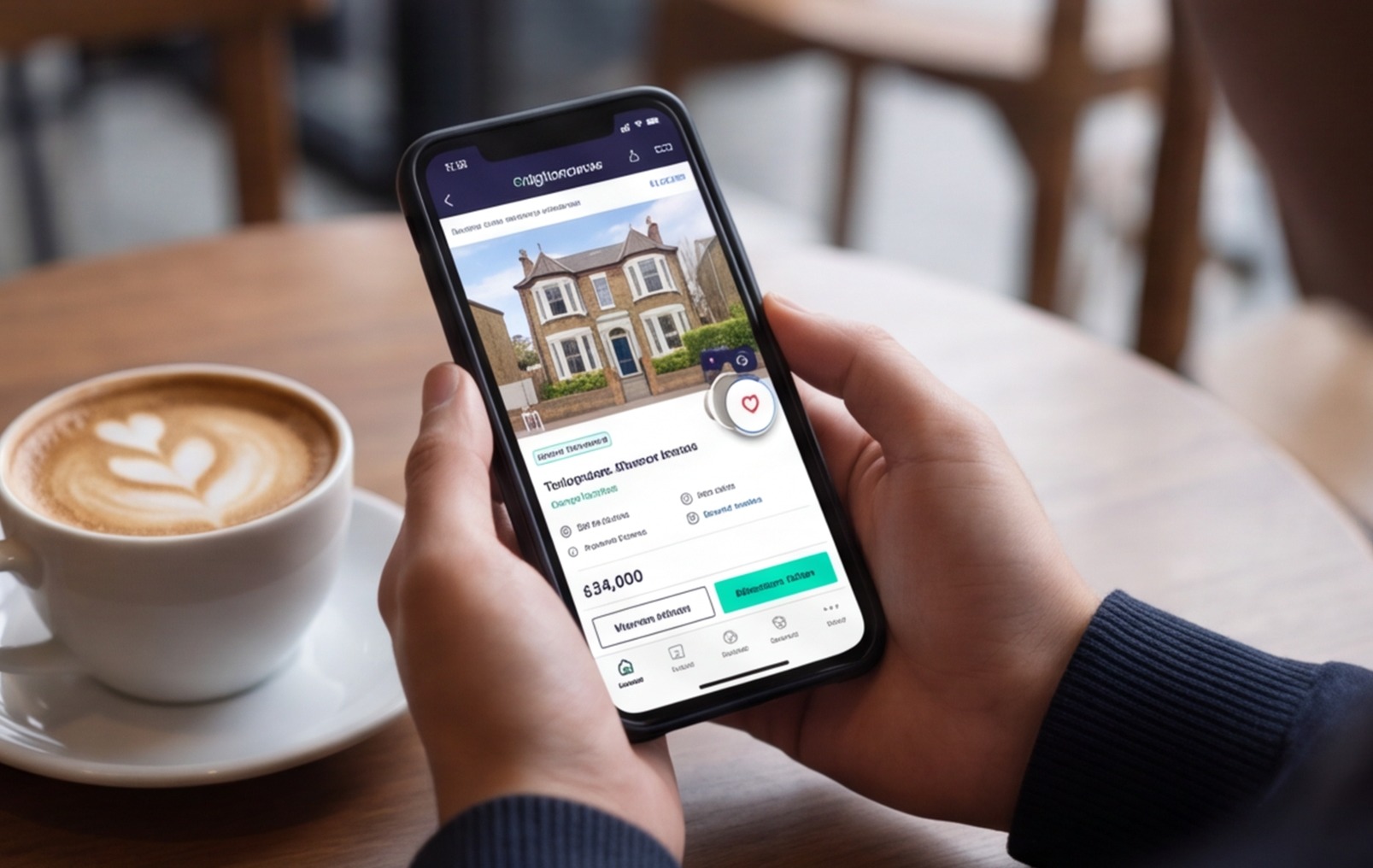 property listing phone coffee break