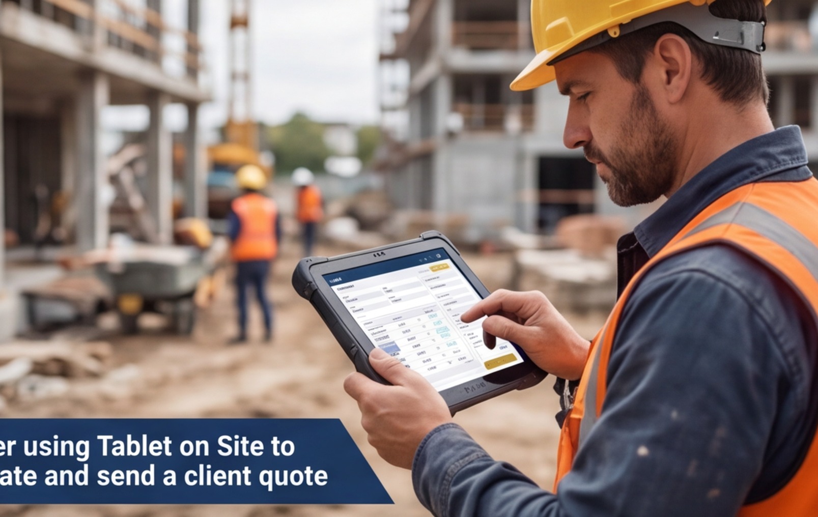 builder tablet site sending quote