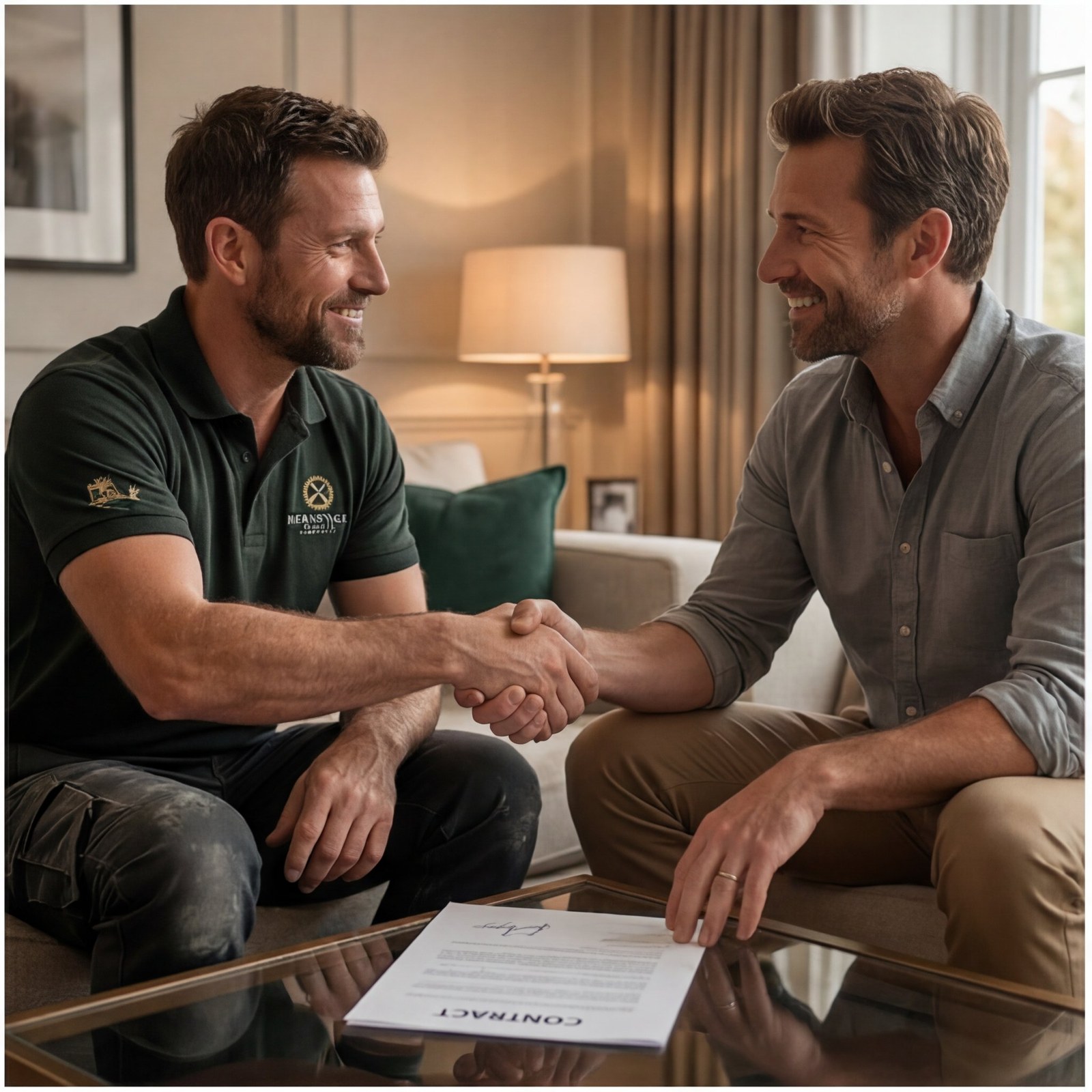 Builder winning a job with AI-powered renovation quotes ready to sign