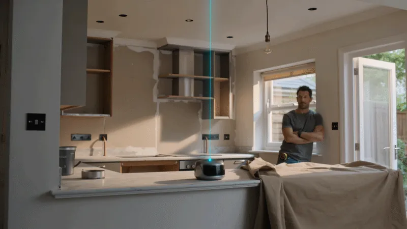 RenoCalc generating professional renovation quotes by scanning a floor plan room by room